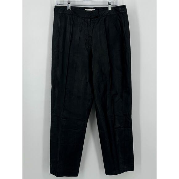 Bagatelle Womens Streetwear Black Leather Flat Front Tapered Leg Chino Pants 14 - Picture 1 of 14